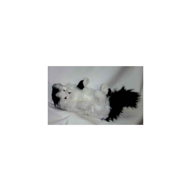 Animaux-Bois-Animaux-Bronzes propose Chat Turc de Van noir et blanc qui joue 45 cm peluche réaliste Piutre