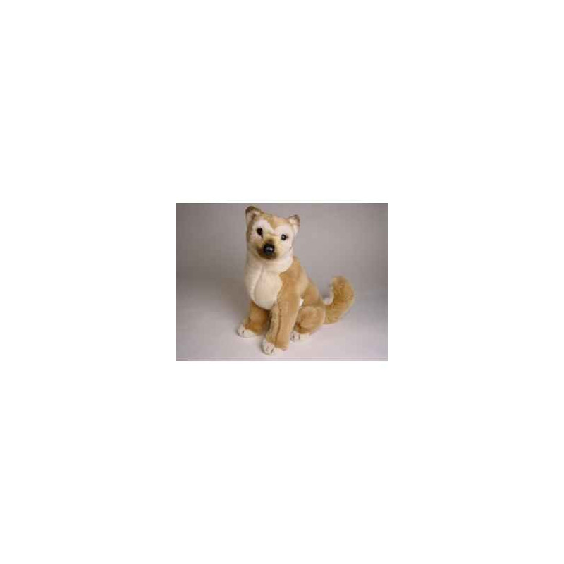 Animaux-Bois-Animaux-Bronzes propose Chien Shiba inu 40 cm assis peluche réaliste Piutre 1248