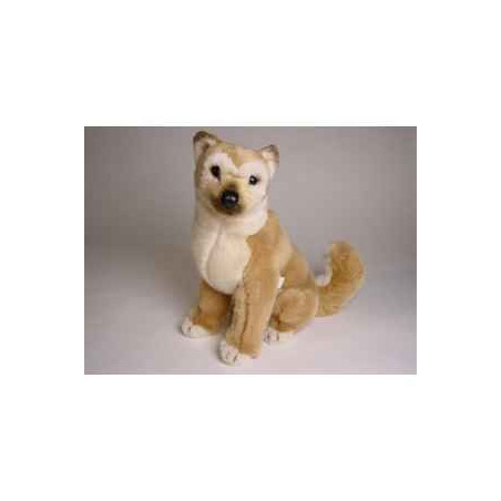 Animaux-Bois-Animaux-Bronzes propose Chien Shiba inu 40 cm assis peluche réaliste Piutre 1248