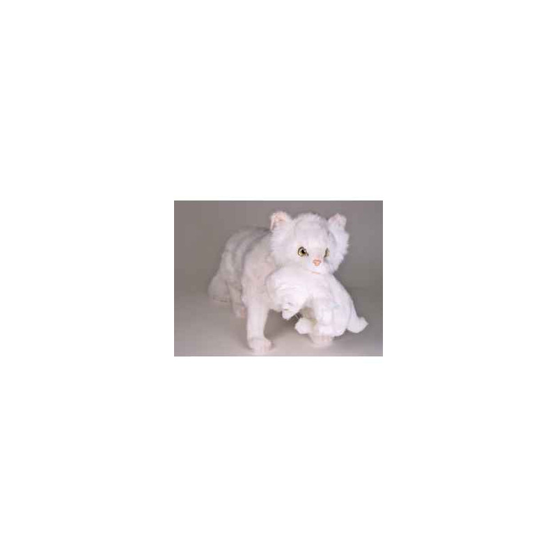 Animaux-Bois-Animaux-Bronzes propose Chat persan blanc 60 cm avec Chaton peluche animaux debout réaliste Piutre