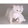 Peluche debout chat persan blanc 60 cm avec chaton Piutre   2385