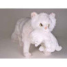 Animaux-Bois-Animaux-Bronzes propose Chat persan blanc 60 cm avec Chaton peluche animaux debout réaliste Piutre