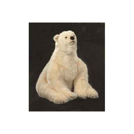 Décoration animaux Ours polaire 70 cm assis peluche réaliste Piutre 2127