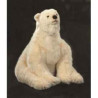 Décoration animaux Ours polaire 70 cm assis peluche réaliste Piutre 2127