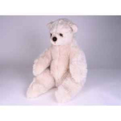 Décoration animaux Ours polaire 50 cm assis peluche réaliste Piutre 2162