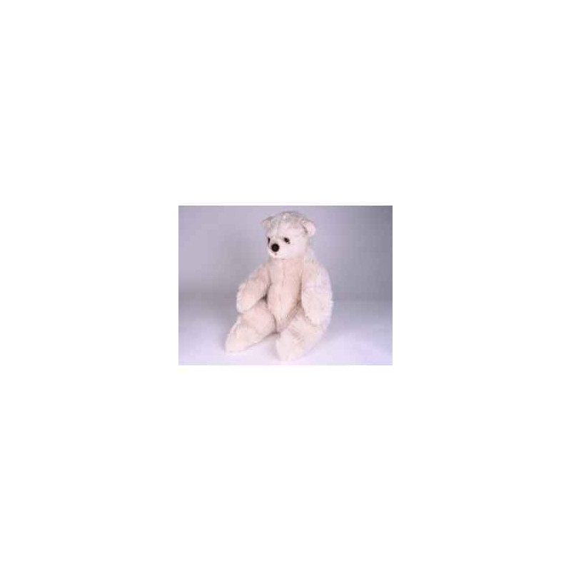 Décoration animaux Ours polaire 50 cm assis peluche réaliste Piutre 2162