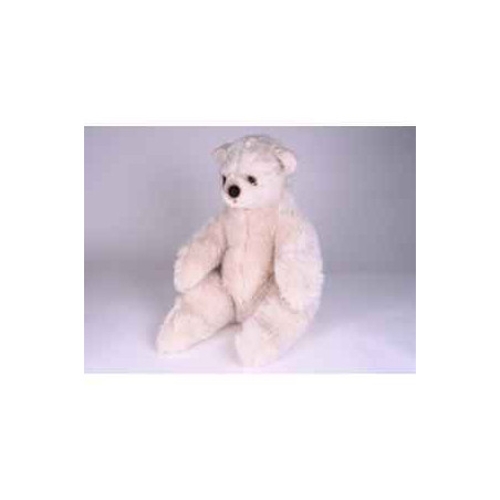 Décoration animaux Ours polaire 50 cm assis peluche réaliste Piutre 2162