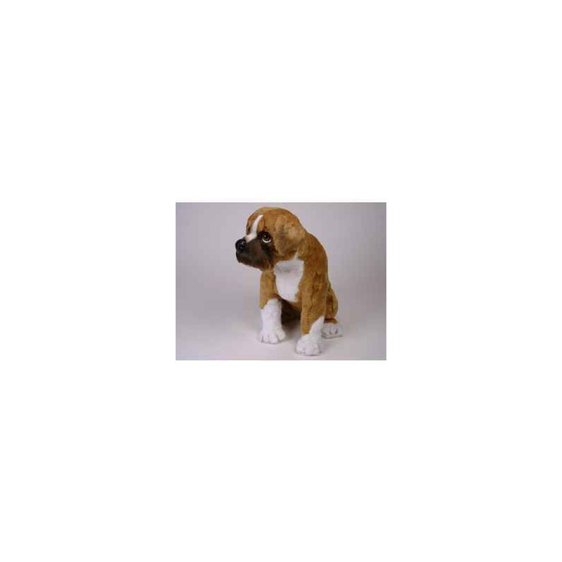 Animaux-Bois-Animaux-Bronzes propose Chien Boxer 45 cm assis peluche réaliste Piutre 2284