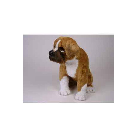 Animaux-Bois-Animaux-Bronzes propose Chien Boxer 45 cm assis peluche réaliste Piutre 2284