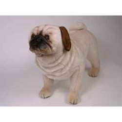 Animaux-Bois-Animaux-Bronzes propose Chien Carlin 60 cm peluche animaux debout réaliste Piutre 2246