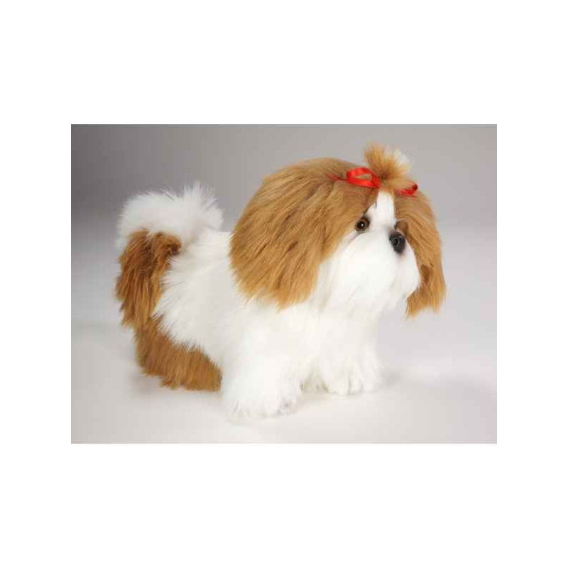 Animaux-Bois-Animaux-Bronzes propose Chien Shy-tzu 40 cm peluche animaux debout réaliste Piutre 2278