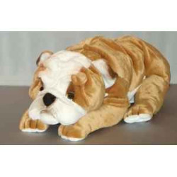Animaux-Bois-Animaux-Bronzes propose Chien Bull-dog 90 cm peluche animaux allongés réaliste Piutre 276
