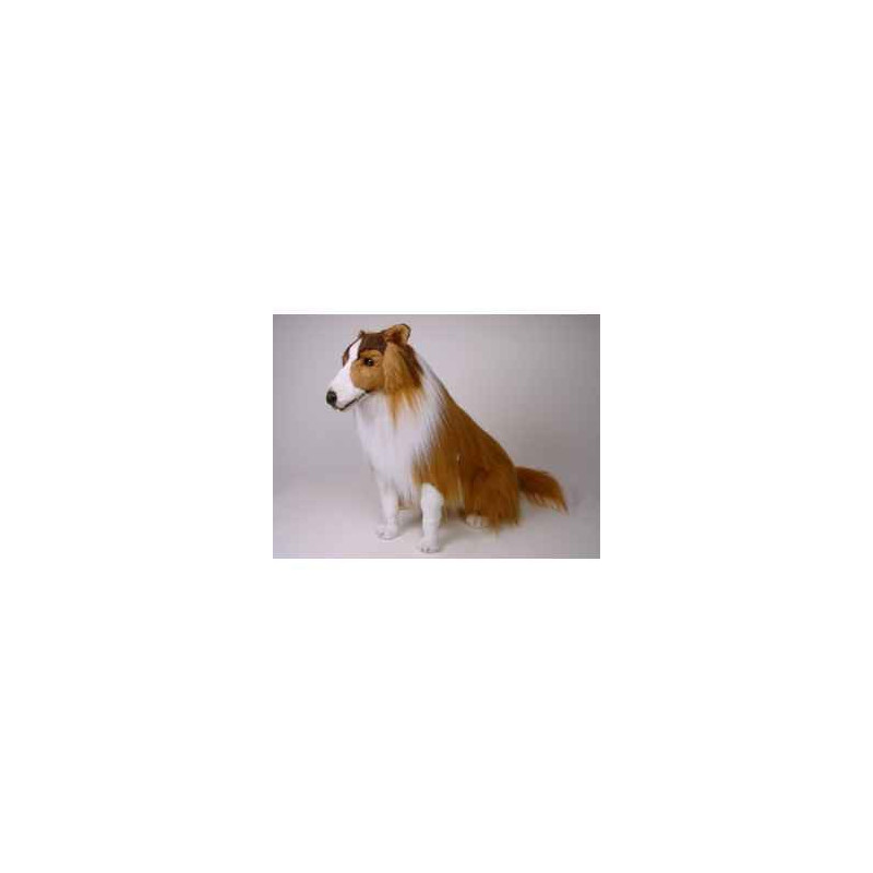 Animaux-Bois-Animaux-Bronzes propose Chien Collie 65 cm assis peluche réaliste Piutre 1273