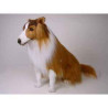 Animaux-Bois-Animaux-Bronzes propose Chien Collie 65 cm assis peluche réaliste Piutre 1273