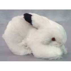  Animaux de la ferme Lapin noir et blanc 20 cm peluche réaliste Piutre 706