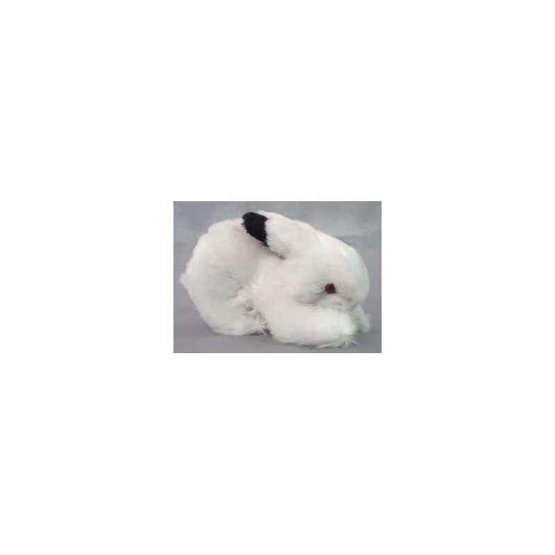  Animaux de la ferme Lapin noir et blanc 20 cm peluche réaliste Piutre 706