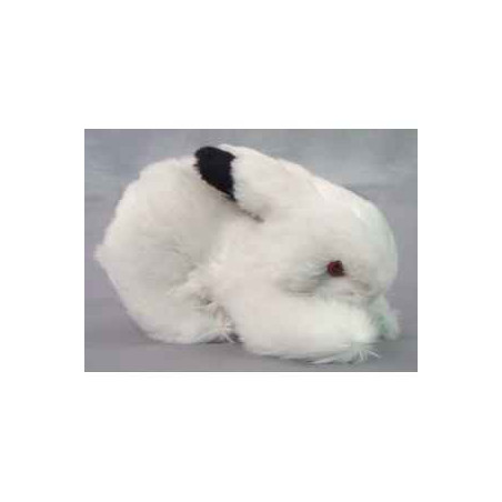  Animaux de la ferme Lapin noir et blanc 20 cm peluche réaliste Piutre 706