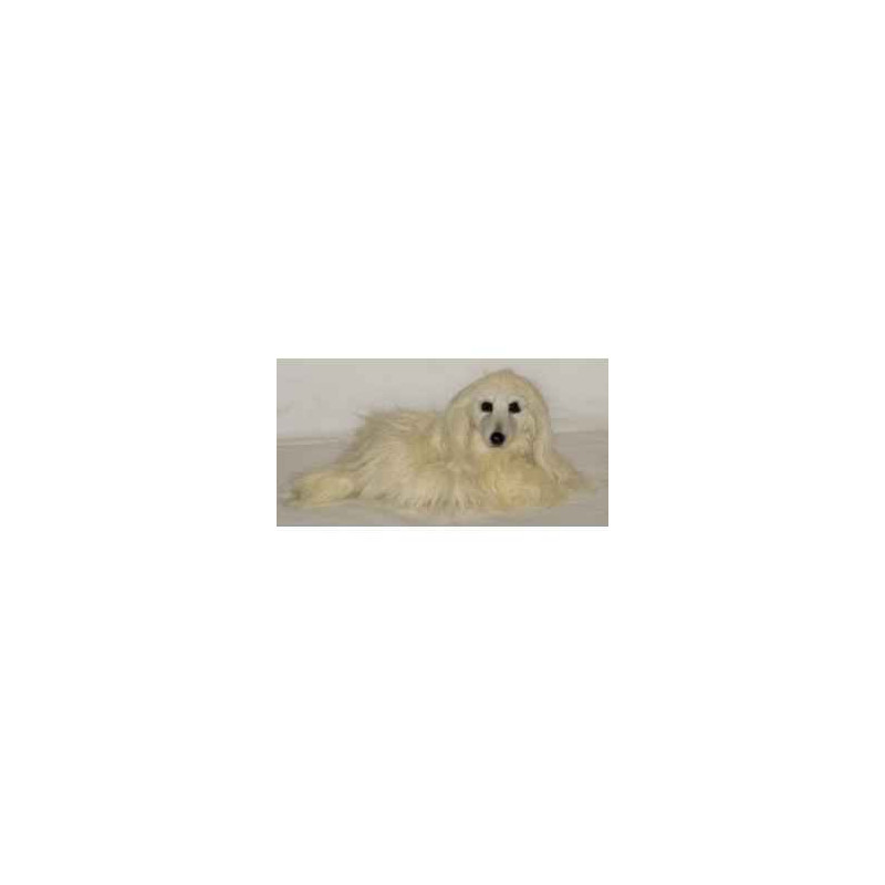 Animaux-Bois-Animaux-Bronzes propose Chien Lévrier afghan 38 cm peluche animaux allongés réaliste Piutre 293