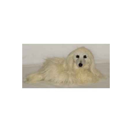 Animaux-Bois-Animaux-Bronzes propose Chien Lévrier afghan 38 cm peluche animaux allongés réaliste Piutre 293