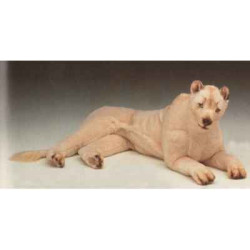 Félin Piutre Lionne blanche 140 cm peluche animaux allongés -2537