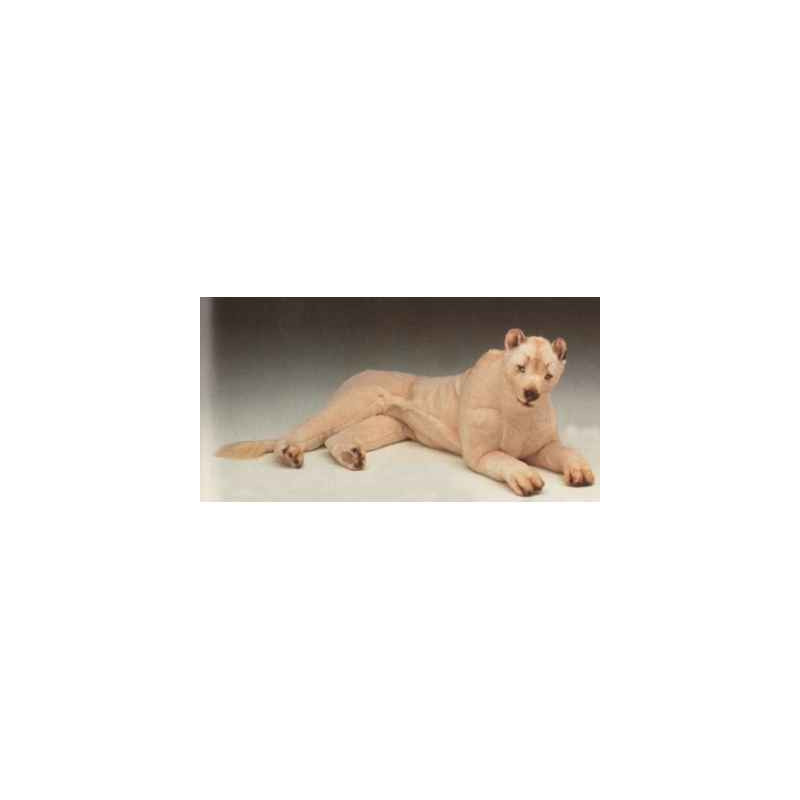 Peluche allongée lionne blanche 140 cm Piutre   2537