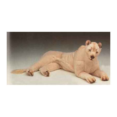Félin Piutre Lionne blanche 140 cm peluche animaux allongés -2537