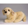 Animaux-Bois-Animaux-Bronzes propose Chien Mascotte golden retriever 20 cm peluche animaux allongés réaliste Piutre 4248