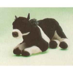  Animaux de la ferme Vache noire et blanche 55 cm peluche animaux allongés réaliste Piutre 2687