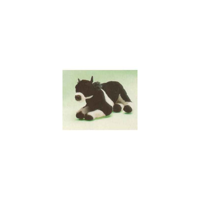  Animaux de la ferme Vache noire et blanche 55 cm peluche animaux allongés réaliste Piutre 2687