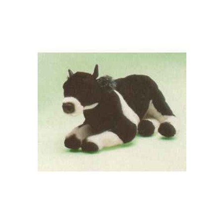  Animaux de la ferme Vache noire et blanche 55 cm peluche animaux allongés réaliste Piutre 2687