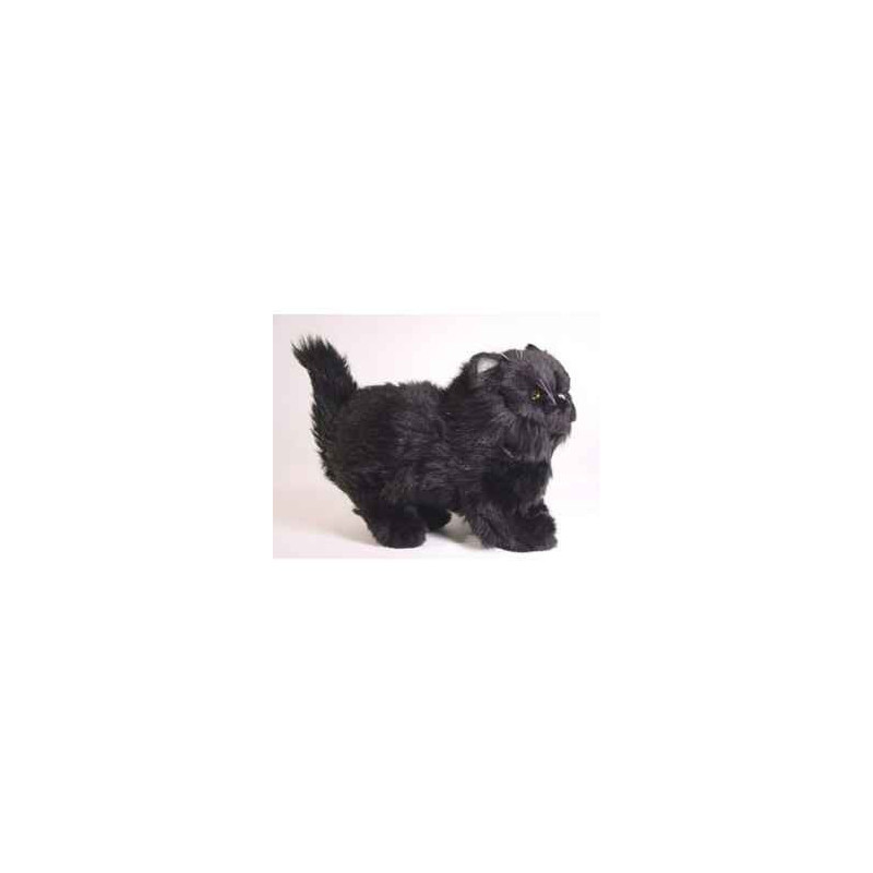 Peluche debout chat persan noir 30 cm Piutre   2398