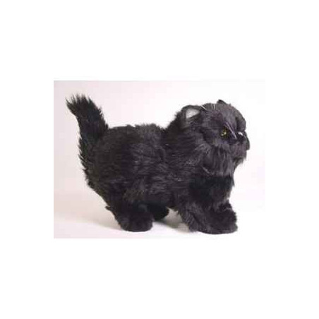 Peluche debout chat persan noir 30 cm Piutre   2398