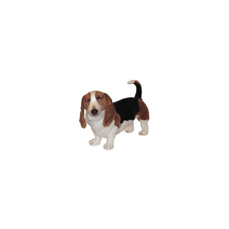 Animaux-Bois-Animaux-Bronzes propose Chien Basset-hound 90 cm peluche animaux debout réaliste Piutre 3274