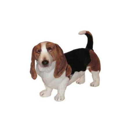 Animaux-Bois-Animaux-Bronzes propose Chien Basset-hound 90 cm peluche animaux debout réaliste Piutre 3274