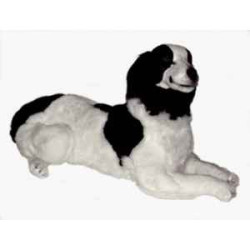 Animaux-Bois-Animaux-Bronzes propose Chien Epagneul breton 75 cm peluche animaux allongés réaliste Piutre 296