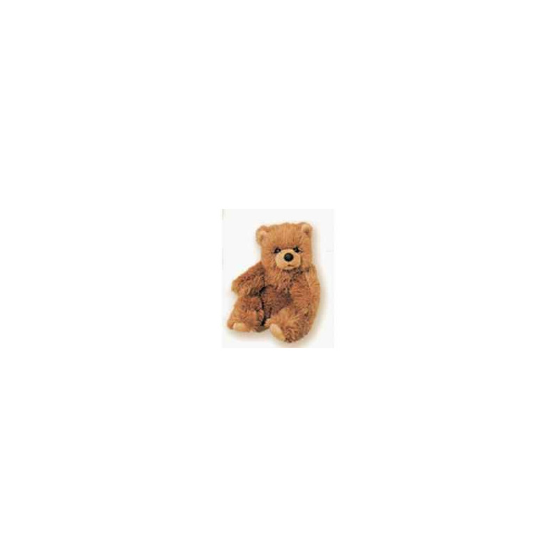 Décoration animaux Ours grizzly 30 cm assis peluche réaliste Piutre 2108