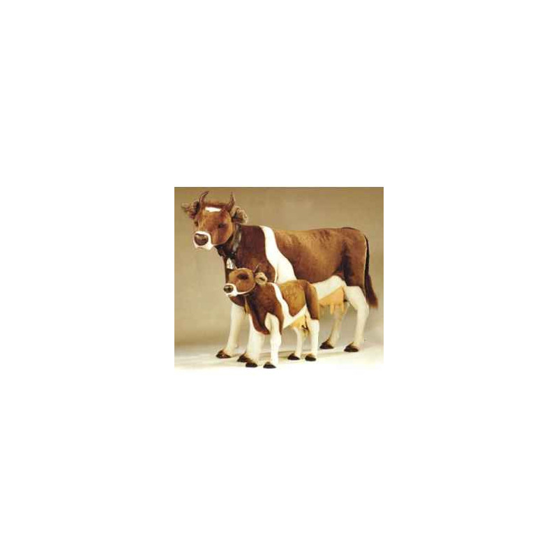  Animaux de la ferme Vache marron et blanche 240 cm peluche animaux debout réaliste Piutre 2703