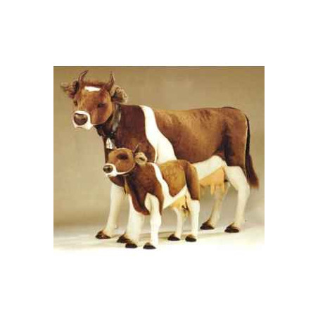  Animaux de la ferme Vache marron et blanche 240 cm peluche animaux debout réaliste Piutre 2703