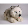 Animaux-Bois-Animaux-Bronzes propose Chien Husky de Sibérie 40 cm peluche animaux allongés réaliste Piutre 2216