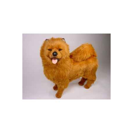 Animaux-Bois-Animaux-Bronzes propose Chien Chow chow cannelle 70 cm peluche animaux debout réaliste Piutre 3246