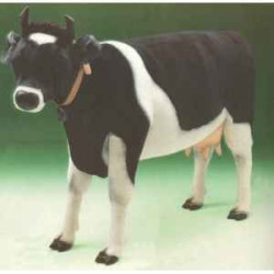  Animaux de la ferme Vache noire et blanche 240 cm peluche animaux debout réaliste Piutre 2685