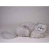 Peluche allongée chat persan argenté 50 cm Piutre   2423