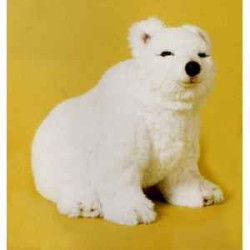 Décoration animaux Ours polaire 45 cm assis peluche réaliste Piutre 2115