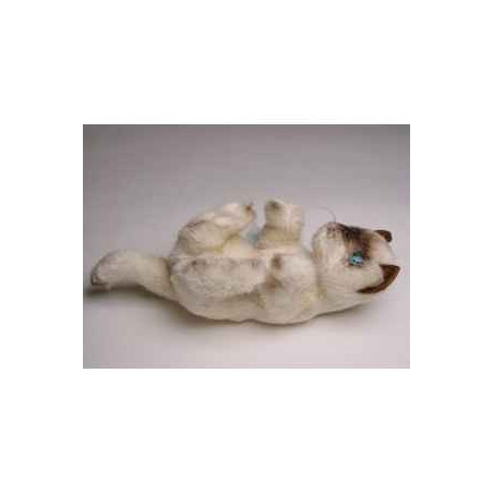 Animaux-Bois-Animaux-Bronzes propose Chaton siamois qui joue 20 cm peluche réaliste Piutre