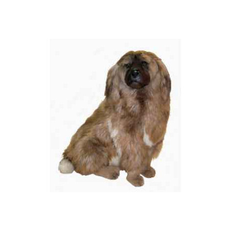 Animaux-Bois-Animaux-Bronzes propose Chien leonberg 90 cm assis peluche réaliste Piutre 3361