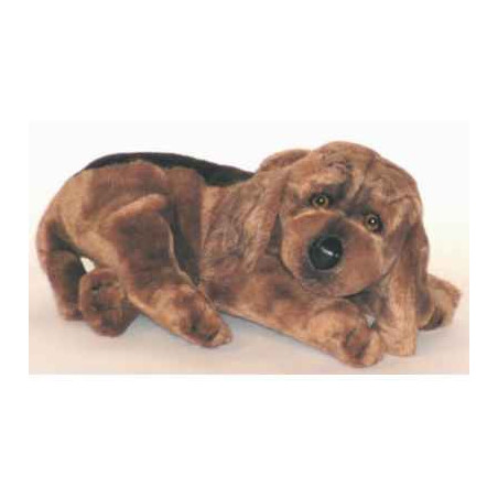 Animaux-Bois-Animaux-Bronzes propose Chien de Saint Hubert 35 cm peluche animaux allongés réaliste Piutre 3220