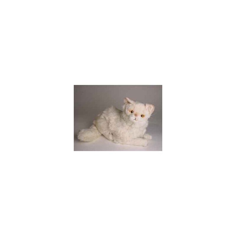 Animaux-Bois-Animaux-Bronzes propose Chat persan chinchilla beige 30 cm peluche animaux allongés réaliste Piutre