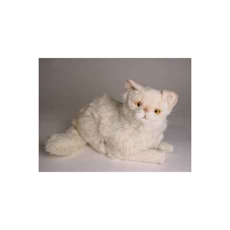 Animaux-Bois-Animaux-Bronzes propose Chat persan chinchilla beige 30 cm peluche animaux allongés réaliste Piutre