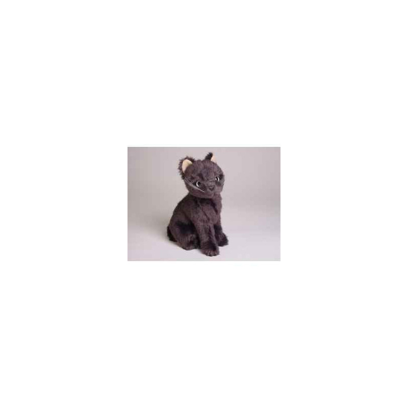 Animaux-Bois-Animaux-Bronzes propose Mascotte Chat bleu de Russie 24 cm assis réaliste Piutre