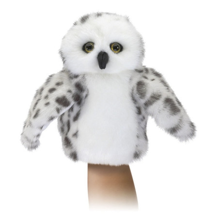 Marionnette peluche à doigt oiseau petit Harfang des neiges Folkmanis -3151